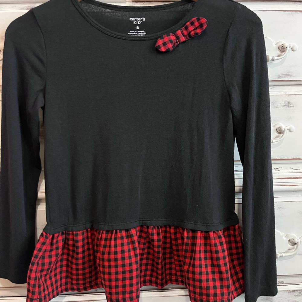 Carter's Black and Red Buffalo Plaid Long Sleeve Tee